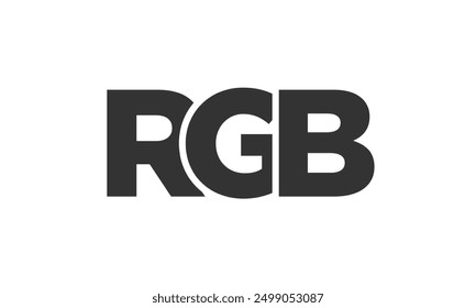 RGB logo design template with strong and modern bold text. Initial based vector logotype featuring simple and minimal typography. Trendy company identity ideal for businesses brand presence.