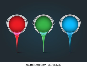 RGB realistic cans, vector