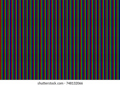 RGB Screen dots seamless pattern. Analog display television. Close Up Texture. Vector