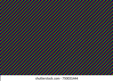 RGB Screen dots seamless pattern. Analog display television. Close Up Texture. Vector