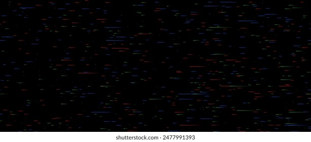 Rgb static noise texture. Lost or bad TV signal concept. Random rippled video tape background. Glitch vhs pixel snow noise wallpaper. Image distortion distressed backdrop effect. Vector