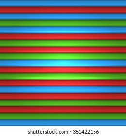 RGB Striped Seamless Pattern Background. Vector