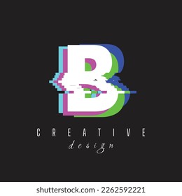RGB Text B Letter Logo with No signal logo
