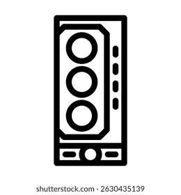rgb tower gaming pc line icon vector. rgb tower gaming pc sign. isolated contour symbol black illustration