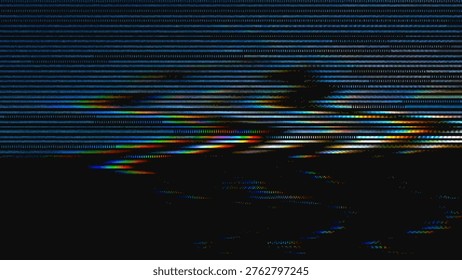 RGB VHS Glitch Effect with Horizontal Digital Distortion
