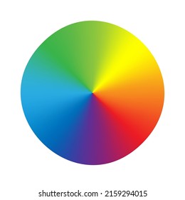 Rgb Wheel. Chromaticity Rainbow Gradient Isolated On Background, Circle Colour Chart, Color Spectrum Icon, Radial Colourful System, Circular Coloring Harmony Vector Selector