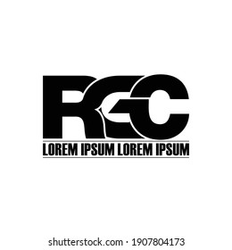 vector de diseño del logotipo de la letra monocasco de RGC