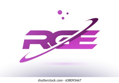 rge r g e  alphabet letter logo combination purple pink creative text dots company vector icon design template