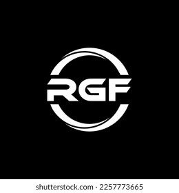 RGF letter logo design in illustration. Vector logo, calligraphy designs for logo, Poster, Invitation, etc.
