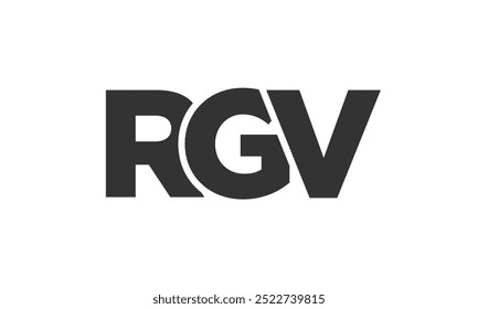 Modelo de design de logotipo RGV com texto em negrito forte e moderno. Logotipo vetorial inicial com tipografia simples e mínima. Identidade de empresa moderna ideal para a presença de marca de empresas.