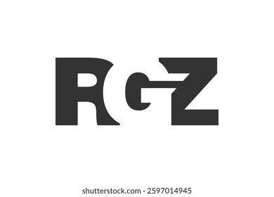 RGZ logo design. Initial letter R G Z bold font style for tech startups, consulting, corporate branding. Creative company name, headlines typography identity, trendy logotype. Vector illustration.