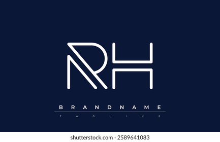 RH Abstract letter logo. This logo icon incorporate with abstract shape in the creative way