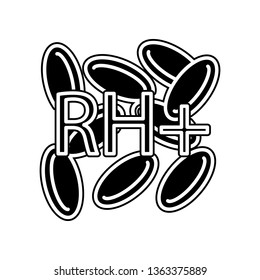 Rh+ blood icon. Element of blood donation for mobile concept and web apps icon. Glyph, flat icon for website design and development, app development