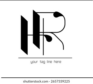 RH Caligrafia Logo - R e H Interlocked Monogram Design
