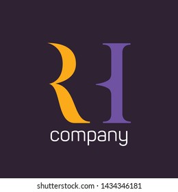 RH company logo design. Monogram logo.