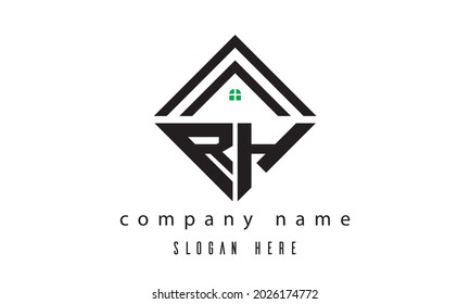 RH creative real estate latter logo vector