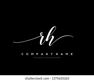 RH handwriting initial  logo vector