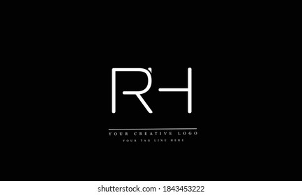 RH HR abstract vector logo monogram template