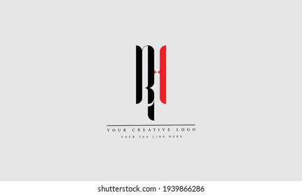 RH HR abstract vector logo monogram template