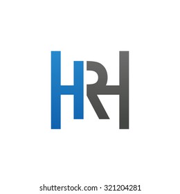 RH HR initial company H square shape logo blue
