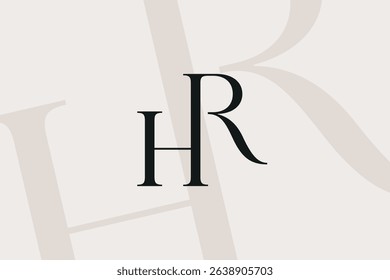 RH or HR letter logo icon design. Classic style luxury initials monogram.