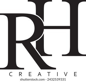 RH or HR letter modern logo design