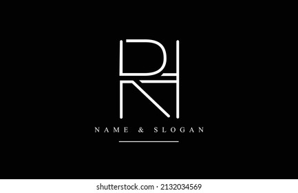 RH, HR, R, H abstract letters logo monogram