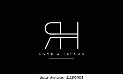 RH, HR, R, H abstract letters logo monogram
