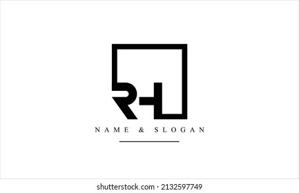 RH, HR, R, H abstract letters logo monogram