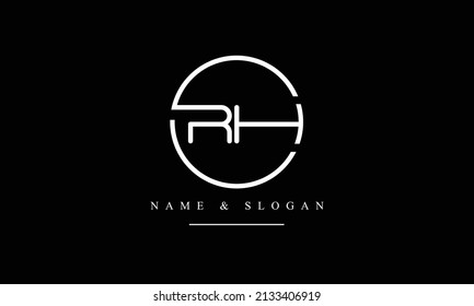 RH, HR, R, H abstrakte Buchstaben Logo-Monogramm