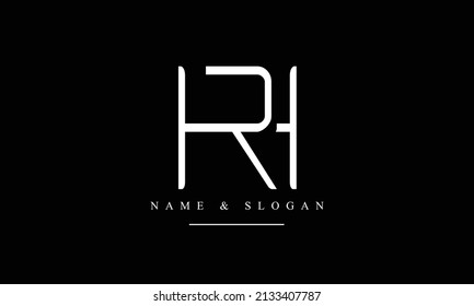 RH, HR, R, H abstract letters logo monogram