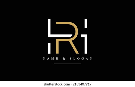 RH, HR, R, H abstract letters logo monogram