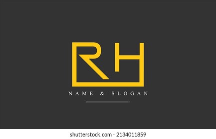 RH, HR, R, H abstrakte Buchstaben Logo-Monogramm