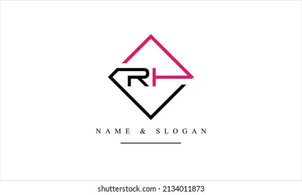 RH, HR, R, H abstract letters logo monogram