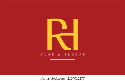 RH, HR, R, H letras abstractas monograma logotipo