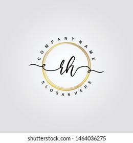 RH Initial beauty floral logo template