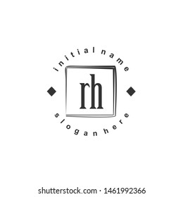 RH Initial beauty monogram logo vector