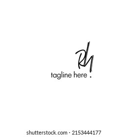 Rh initial handwriting logo vector