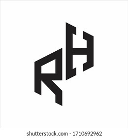 RH Initial Letters logo monogram with up to down style