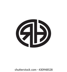 RH initial letters looping linked ellipse monogram logo