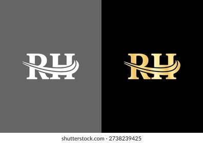 RH Initial Logo Inspired by Grandeur and Fortitude for Trusted Business. Isolated on white background.
