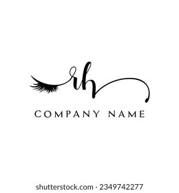 RH logotipo inicial etiqueta de cierre vectores de eyelefante moderna