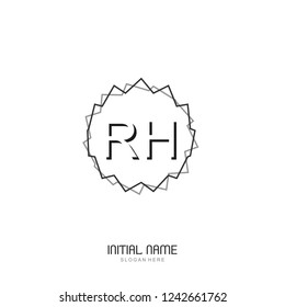 RH Initial logo template vector