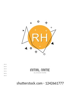 RH Initial logo template vector