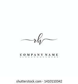 RH Initial luxury handwriting logo vector