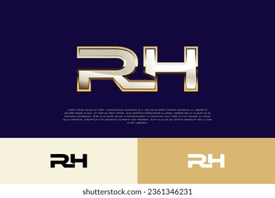 RH Initial Modern Luxury Logo Template for Business