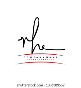 RH initial signature logo. handwriting logo template vector,