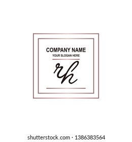 RH initial signature logo. handwriting logo template vector,