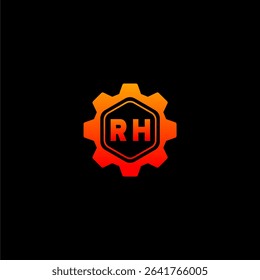 RH Initials Tech Logo Vector Art Icons and Graphics