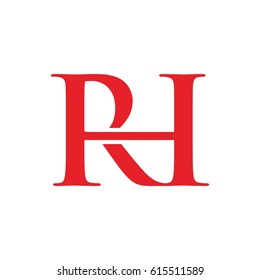 RH letter initial logo vector